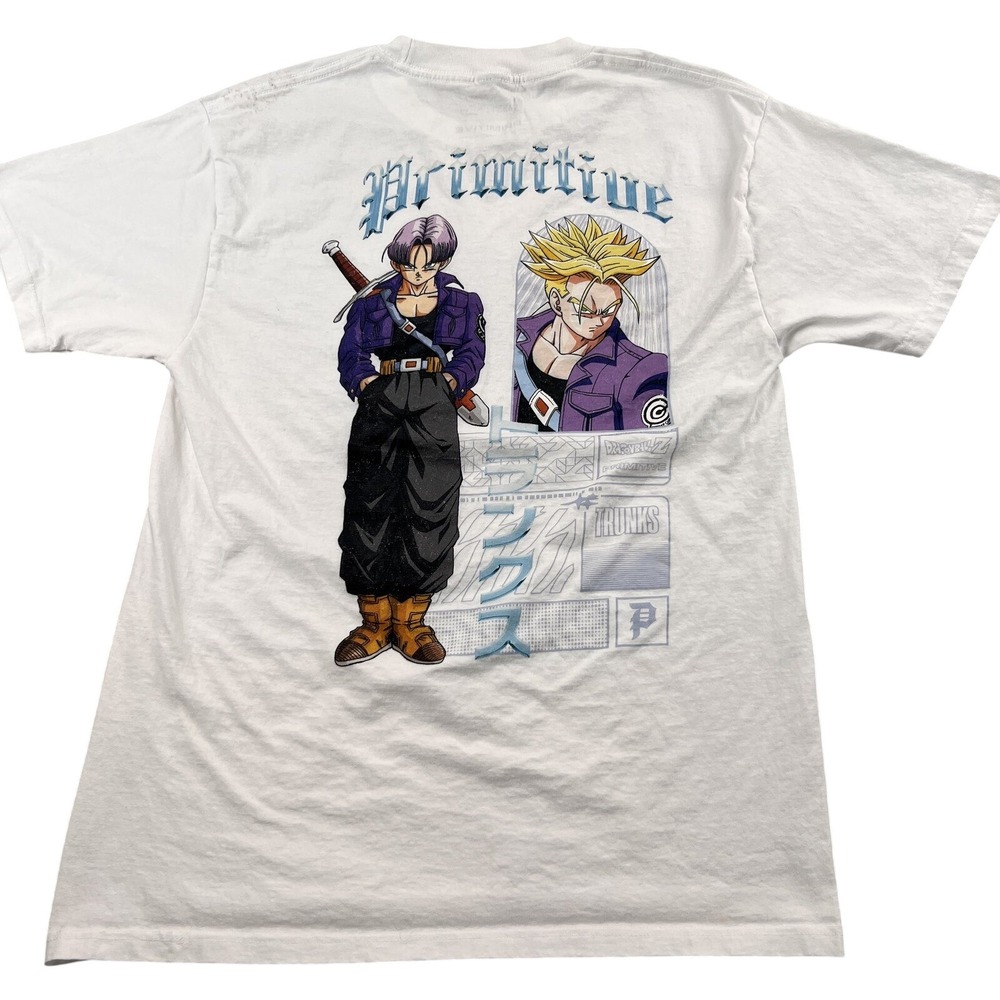 Primitive x Dragon Ball Z Future Trunks Graphic T Shirt M White Men Anime Skate